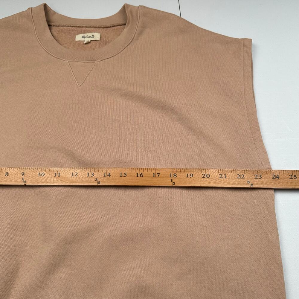 Madewell Top Womens XL Tan Resourced Cotton Short Sleeve Relaxed Sweatshirt - Picture 11 of 14